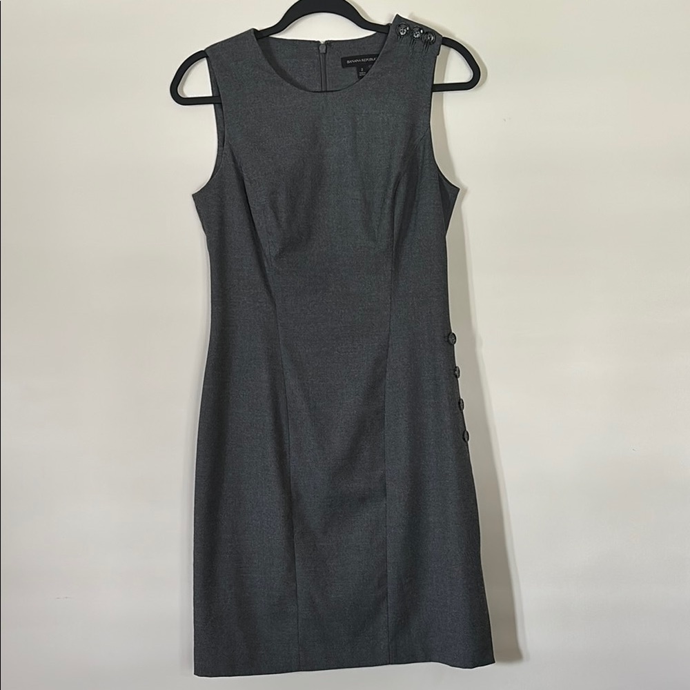 NWOT Charcoal Grey Banana Republic Gray Sheath Dress Sleeveless